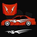"Hibana" Naklejka okleina LIVERY JDM na samochód - boki i maska