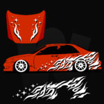 "Dorifuto-Kami" Naklejka okleina LIVERY JDM na samochód - boki i maska
