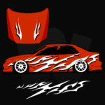 "Shakotan" Naklejka okleina LIVERY JDM na samochód - boki i maska