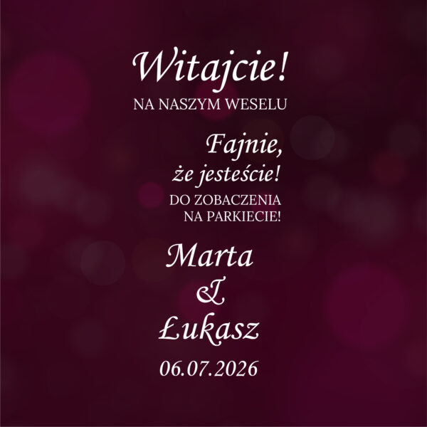 Naklejka ślubna na lustro
