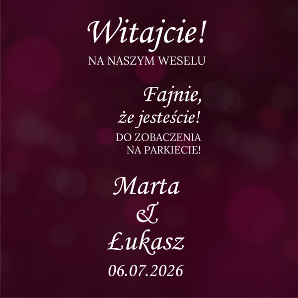 Naklejka ślubna na lustro - obrazek 12