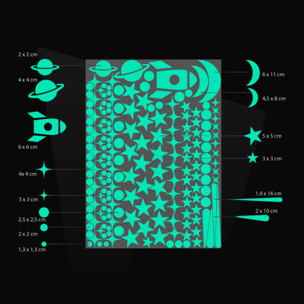 Naklejki fluorescencyjne Kosmos na ścianę - obrazek 3