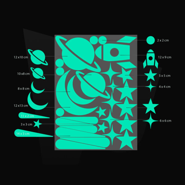 Naklejki fluorescencyjne Kosmos na ścianę - obrazek 4
