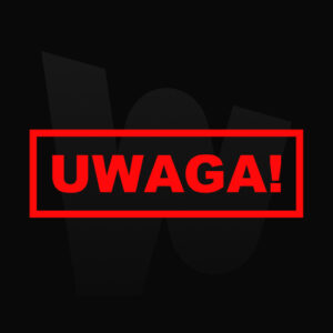 Naklejka Uwaga!