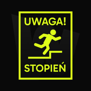 Naklejka Uwaga! Stopień