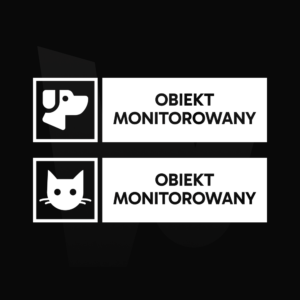 Naklejka Obiekt monitorowany Śmieszna Pies Kot